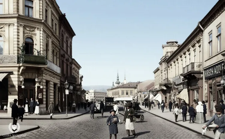 O fotografie restaurată dezvăluie trecutul străzii Regele Ferdinand din Cluj-Napoca