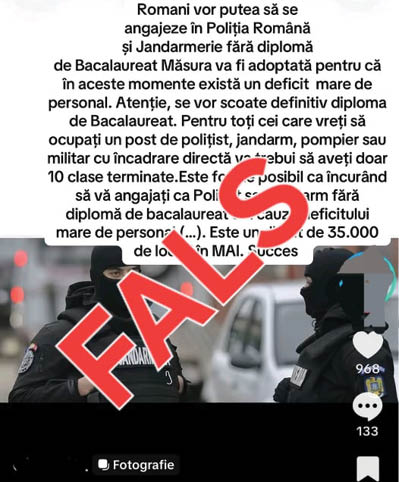 Ministerul Afacerilor Interne atrage atenția asupra dezinformărilor online