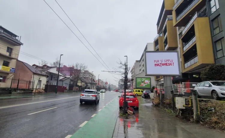 Mesajul „Pur și simplu mulțumesc!” surprinde Clujul