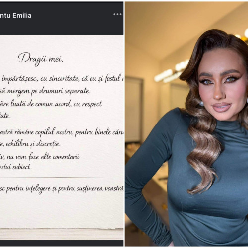 Emilia Dorobanțu și Cătălin se despart, dar rămân în relații bune pentru copil