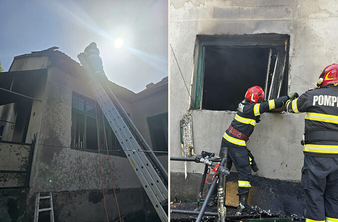 Incendiu în Brad: Proprietar transportat la spital după un atac de panică