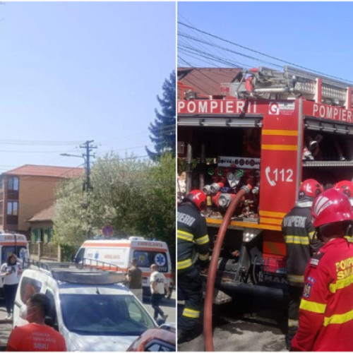 Incendiu devastator într-o garsonieră din Sibiu, mai multe persoane rănite