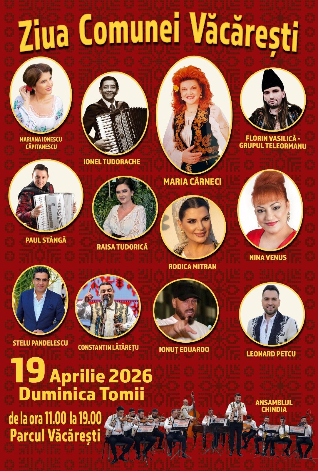 Comuna Văcărești sărbătorește Ziua Comunei pe 19 aprilie