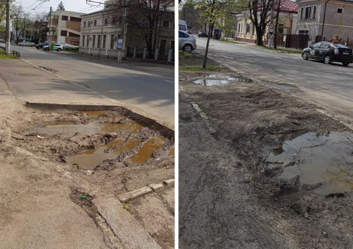 Galațiul se confruntă cu un „muzeu al noroiului” pe strada Domnească