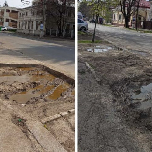 Galațiul se confruntă cu un „muzeu al noroiului” pe strada Domnească