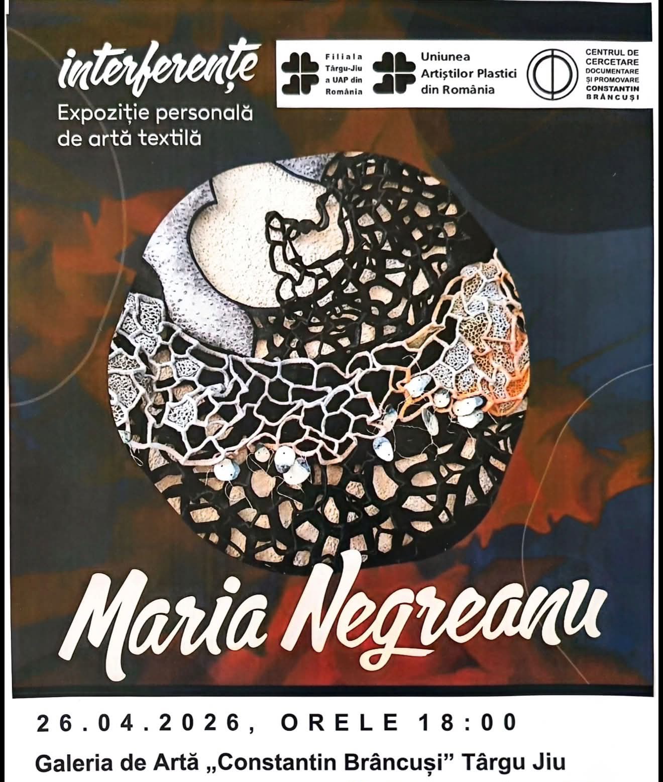 Expoziție personală a Mariei Negreanu la Târgu Jiu, dedicată artei textile