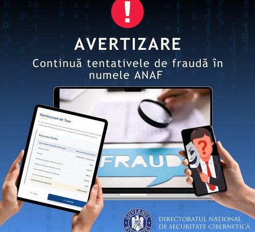 Avertisment important de la DNSC privind fraudarea online