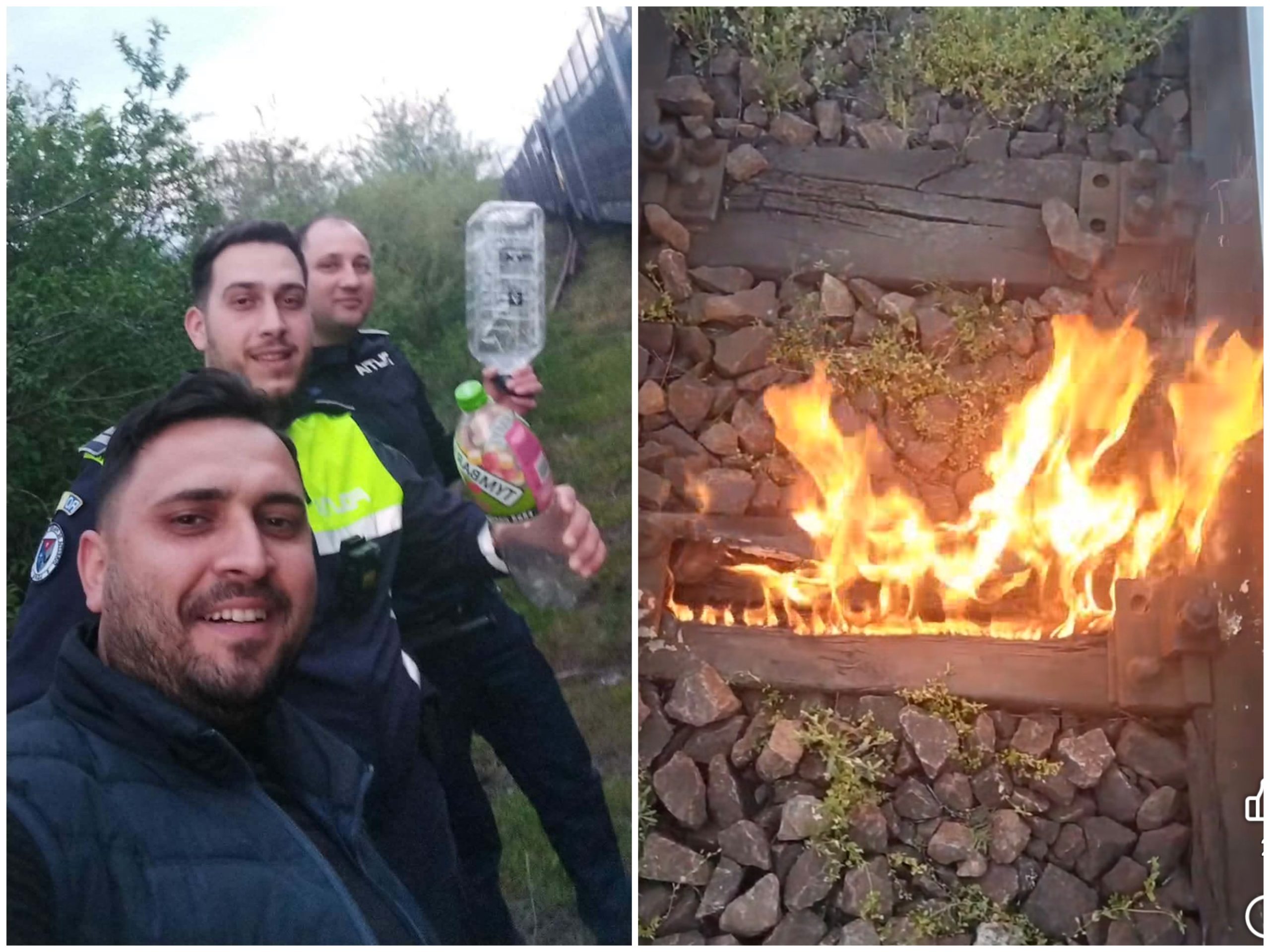 Polițist din Gorj intervine curajos pentru a stinge un incendiu lângă căile ferate
