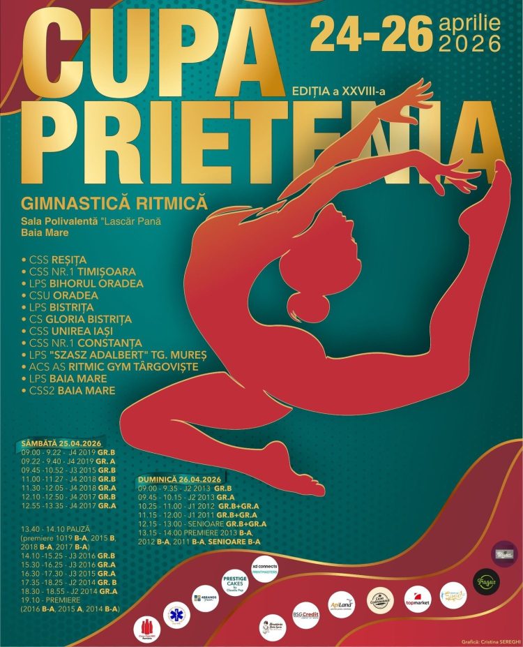 Baia Mare găzduiește capitala gimnasticii ritmice pe final de aprilie