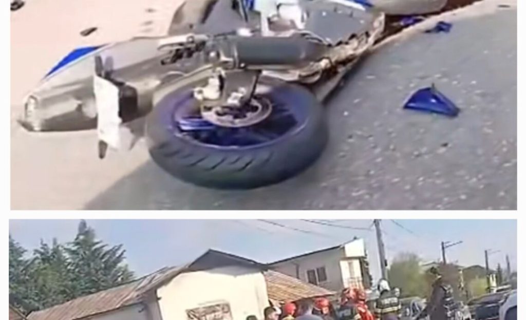 Accident grav pe DN72: o tânără motociclistă a fost rănită
