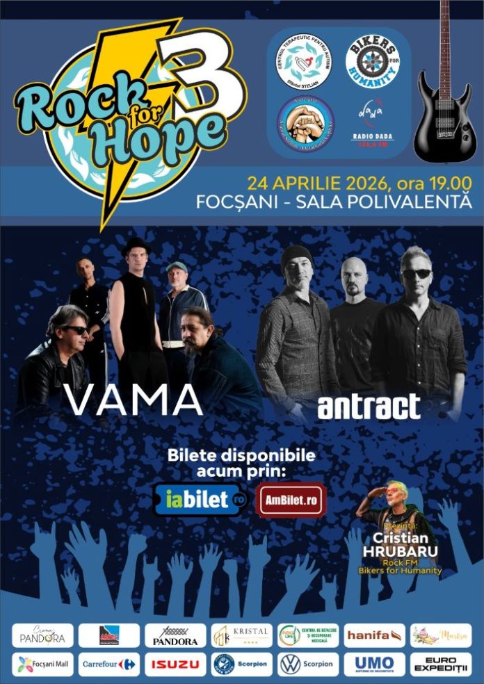 Cea de-a treia ediție a Rock for Hope, concert caritabil în Focșani