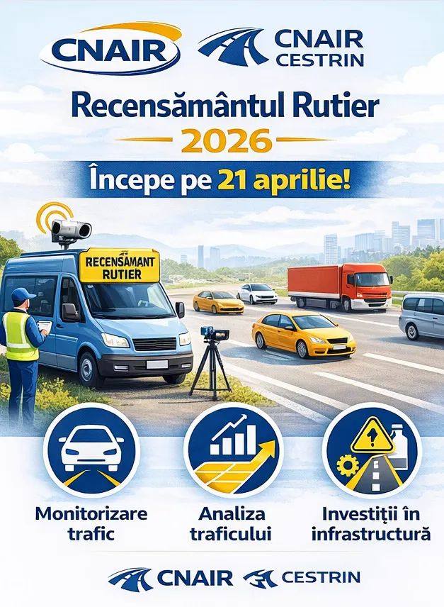 CNAIR demarează Recensământul General de Circulație Rutieră din 21 aprilie