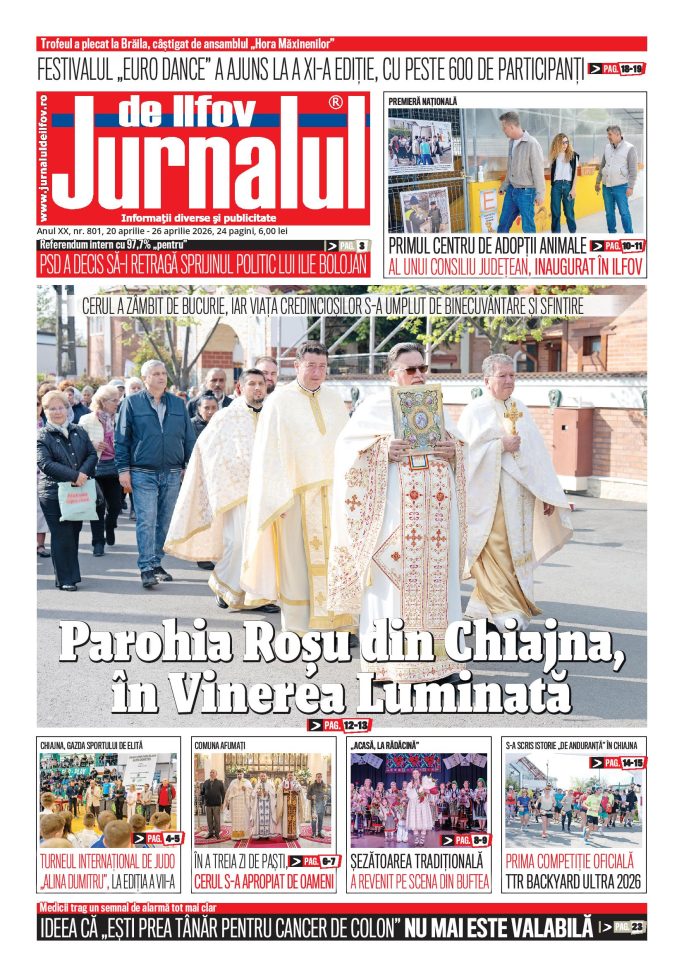 A apărut ediția tipărită a Jurnalului de Ilfov nr. 801