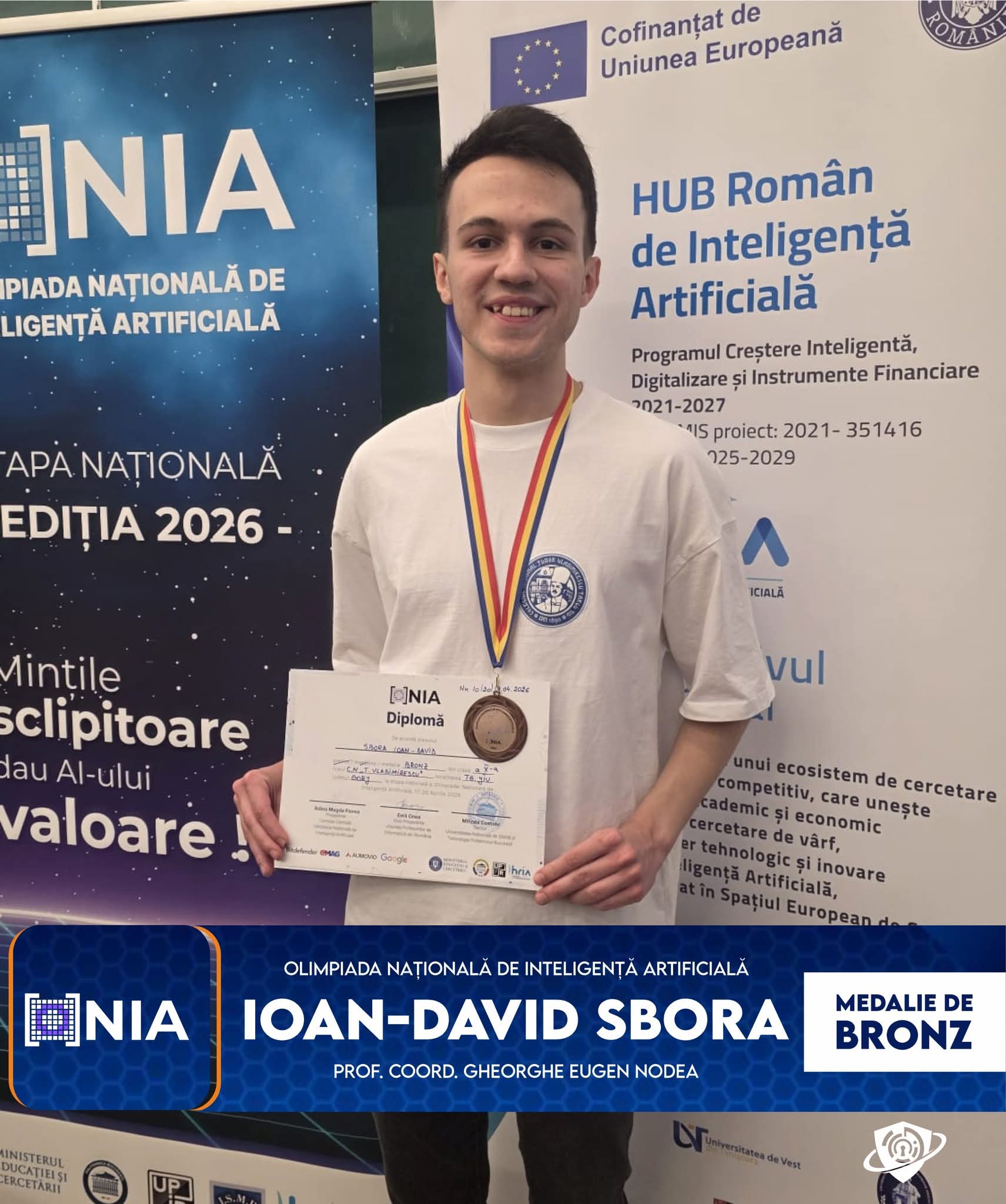 Elev român obține medalie de bronz la Olimpiada Națională de Inteligență Artificială