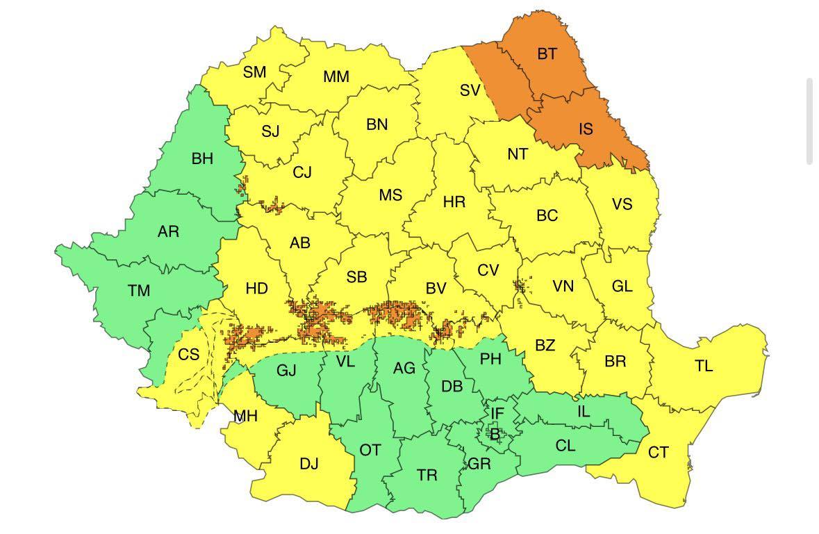 Avertizări meteo severe pentru zona montană a județului Dâmbovița