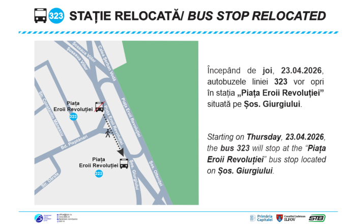 Schimbări importante pentru autobuzele liniei 323 în București