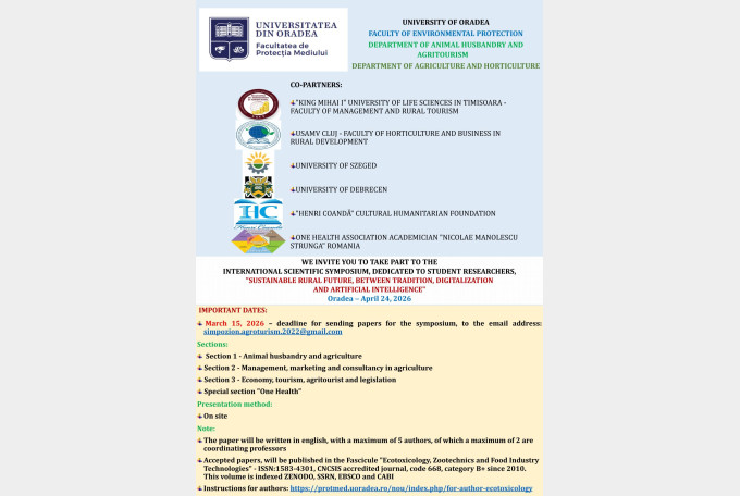 Cea de-a V-a ediție a simpozionului internațional „Viitorul rural sustenabil” se desfășoară la Băile Felix