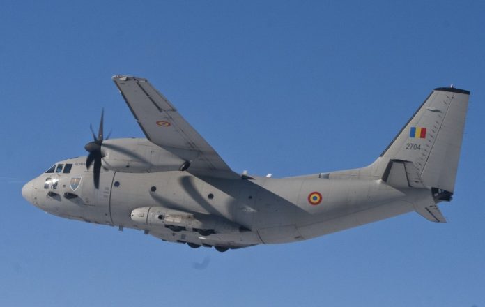 O aeronavă C-27J Spartan transportă pacienți cu arsuri în Belgia