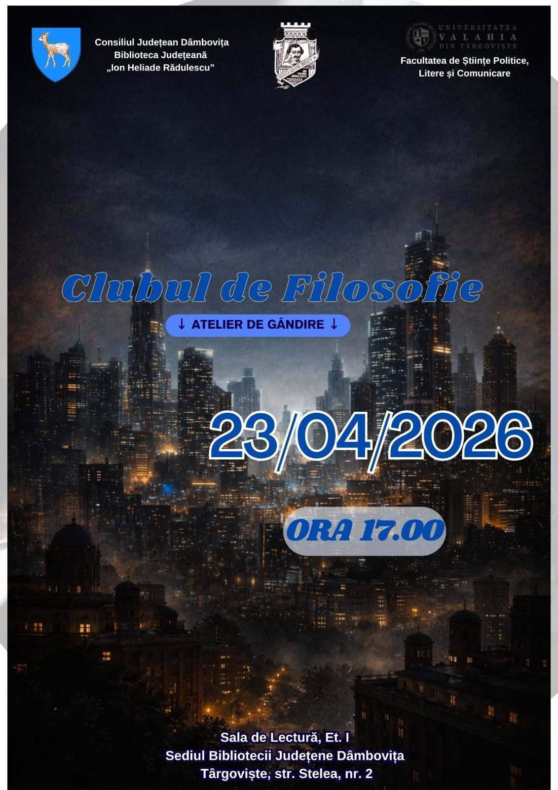 Întâlnire a Clubului de filosofie la Biblioteca Județeană Dâmbovița