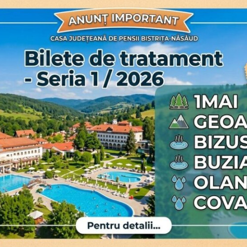 Biletele de tratament pot fi ridicate începând cu 22 aprilie 2026