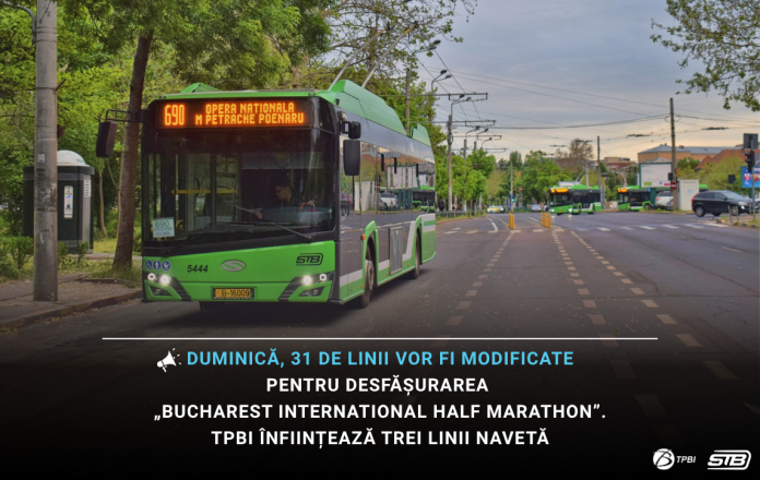 Modificări în transportul public din București pentru Bucharest International Half Marathon