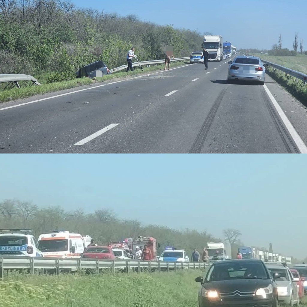 Accident pe DN 6 blochează complet traficul între Coșoveni și Leu