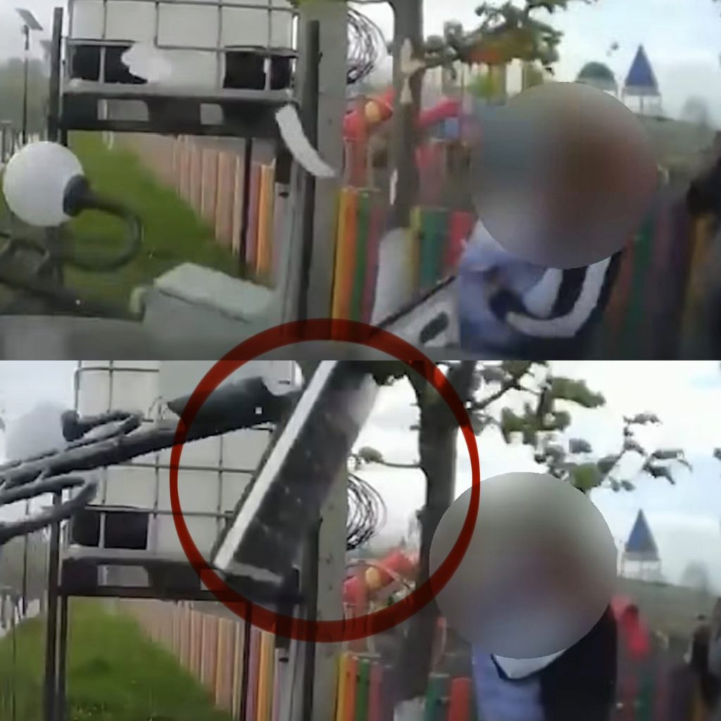 Stâlp căzut la Miroslava: Femeie cu bebeluș, prinsă sub greutatea acestuia