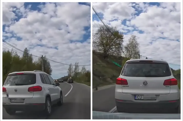 Manevre periculoase în trafic: un clujean pune în pericol alți șoferi