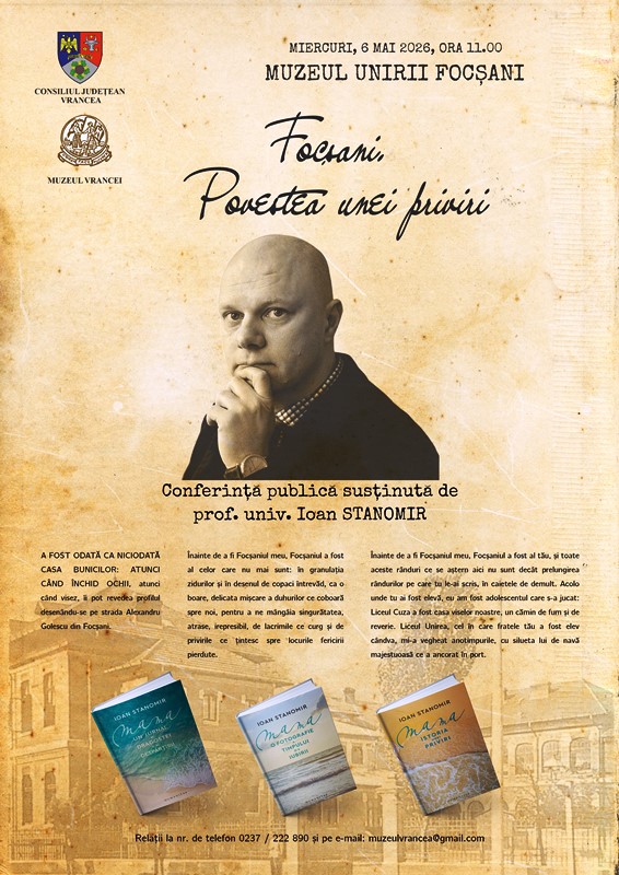 Muzeul Vrancei găzduiește o întâlnire cu profesorul Ioan Stanomir