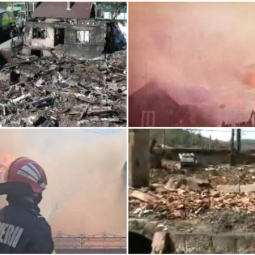 Incendiu devastator în Soveja: 32 de gospodării distruse