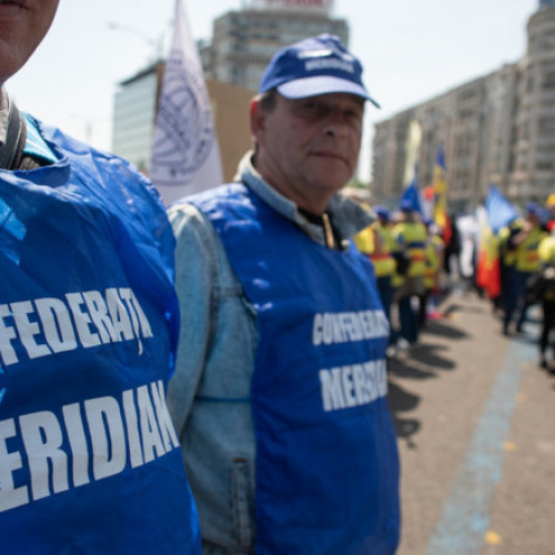 Miting național de protest al sindicatelor în Piața Victoriei