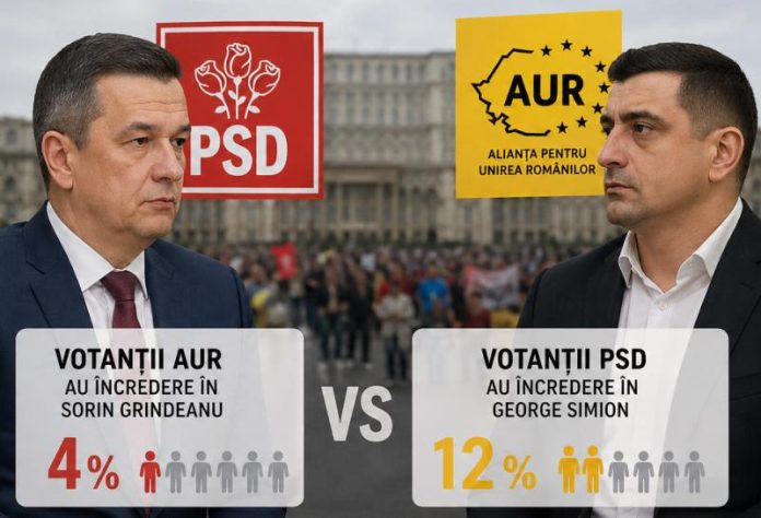 Condițiile politice dificile între PSD și AUR relevate de un sondaj recent