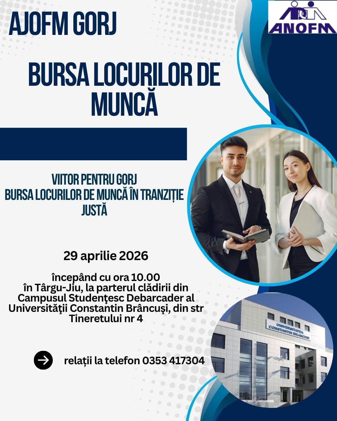 Bursa locurilor de muncă pentru minerii din Gorj, pe 29 aprilie