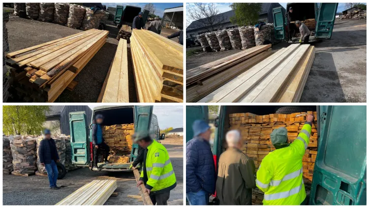 Descoperire importantă în județul Cluj: transport ilegal de lemn oprit de poliție