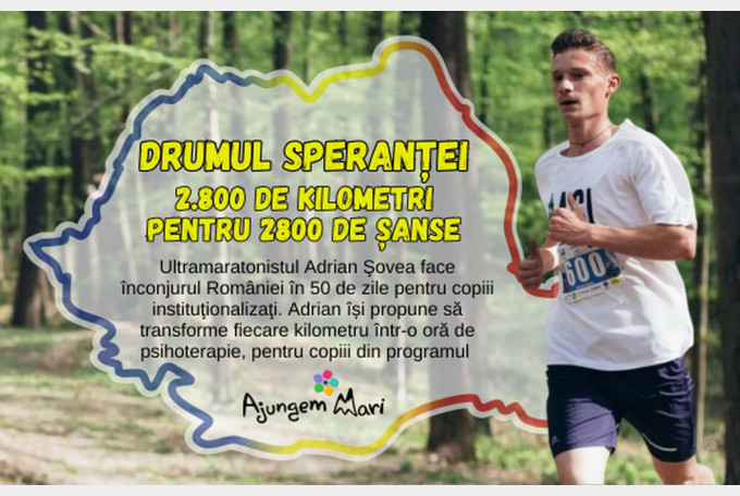Adrian Șovea pornește într-un ultramaraton pentru ajutorarea copiilor instituționalizați