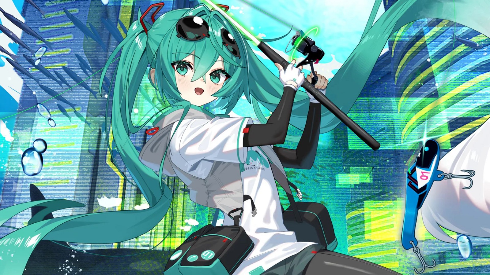 Hatsune Miku își lansează un echipament de pescuit strălucitor într-o colaborare inedită