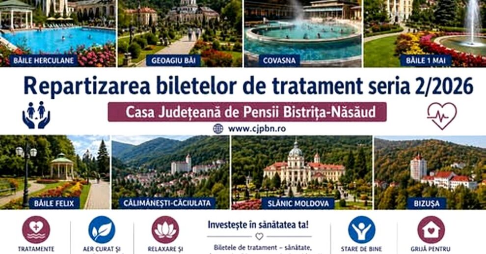 Biletele de tratament pot fi ridicate zilnic până pe 7 mai 2026