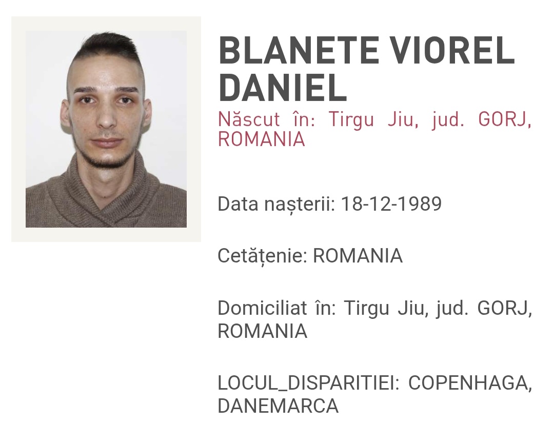 Căutări intense după dispariția unui bărbat din Târgu Jiu în Copenhaga