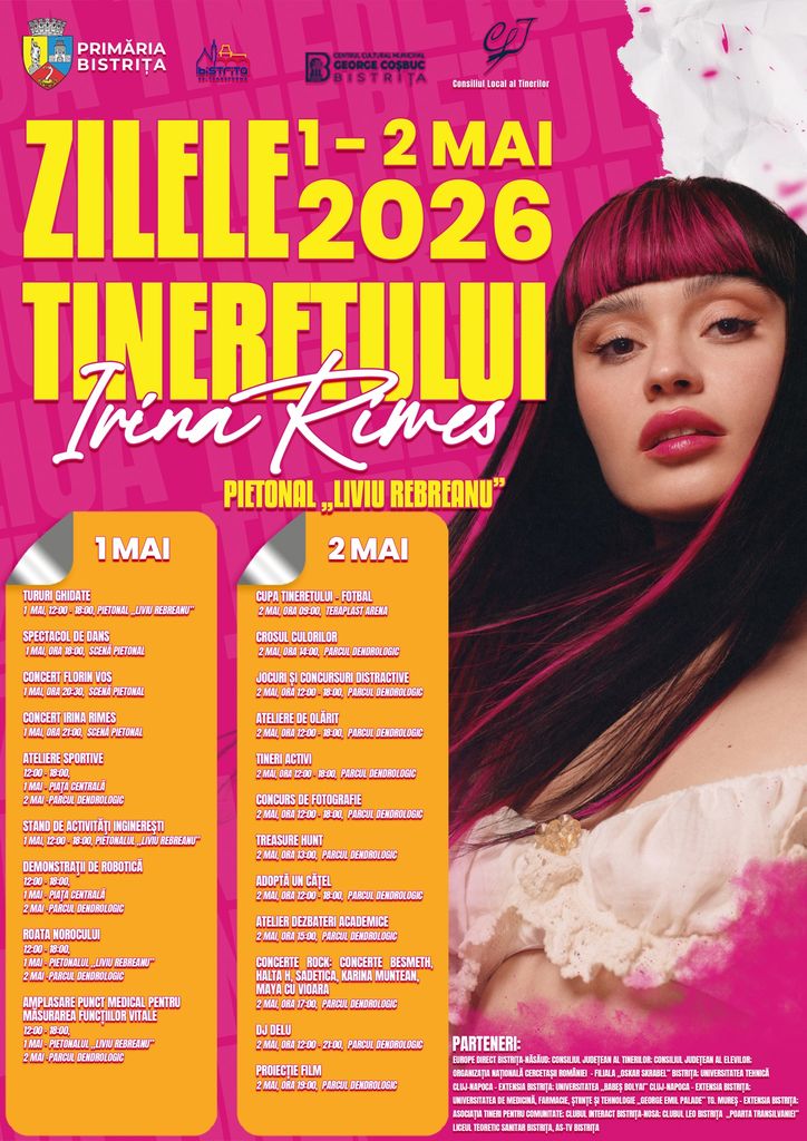 Transport gratuit pentru evenimentele Zilelor Tineretului din Bistrița