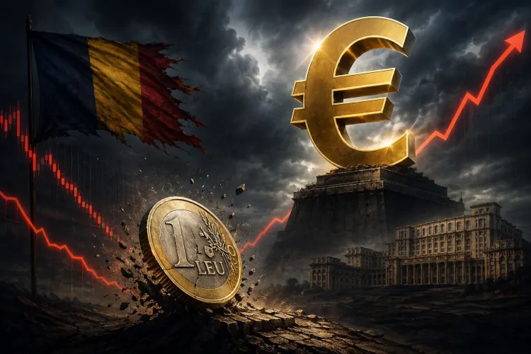 Leul românesc atinge un minim istoric în fața euro, presiune din criza politică