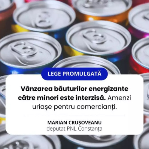 Vânzarea Băuturilor Energizante Către Minorii, Interzisă - Inițiată de Marian Crușoveanu, PNL