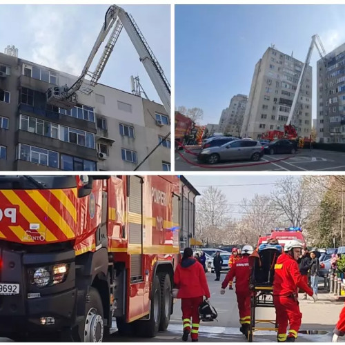 Un apartament din Constanța zguduit de un incendiu puternic, o bătrână în vârstă de 93 de ani spitalizată