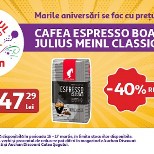 Mega reduceri Wooww la Auchan în acest weekend: cafea, detergent și multe altele!
