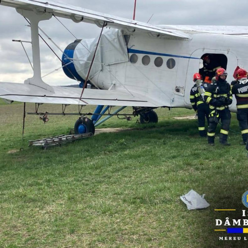 Exercițiu ISU Dâmbovița: accident aviatic la Ilfoveni - verificarea capacității de intervenție a forțelor de urgență