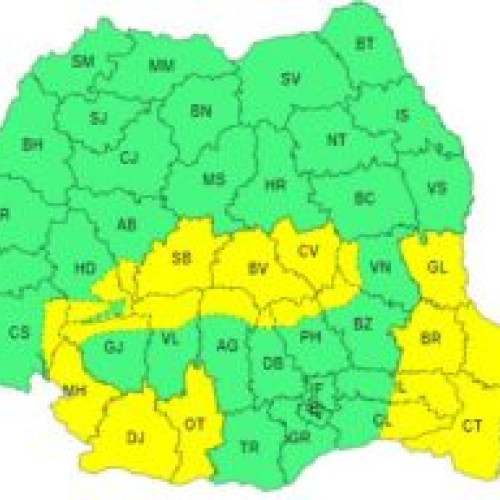ATENȚIONARE COD GALBEN pentru ninsori și vânt puternic în județul Brașov până mâine seară