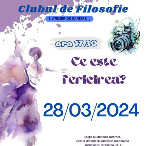O nouă întâlnire a clubului de filosofie la Biblioteca Județeană din Dâmbovița