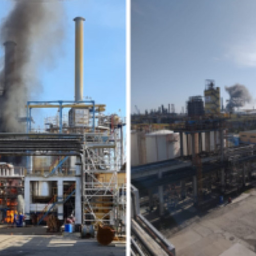 Explozie la Rafinăria Petromidia: Plan roșu de intervenție, evacuări și stingere incendiu. Autorități anunță incidentul.