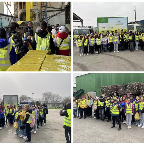 Elevii de la Liceul Teoretic „Lucian Blaga” în vizită la stația de sortare a Polaris, în cadrul Programului Național Săptămâna Verde