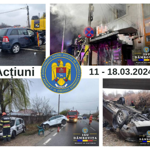 Pompierii dâmbovițeni, intervenții la sute de evenimente într-o săptămână!