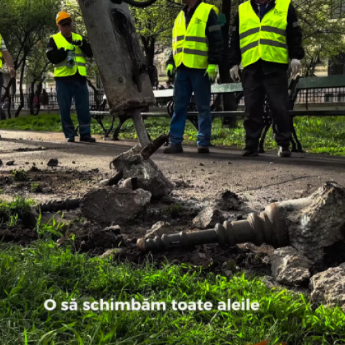 Incepe reabilitarea aleilor din Parcul Cismigiu, spune primarul Nicusor Dan! VIDEO